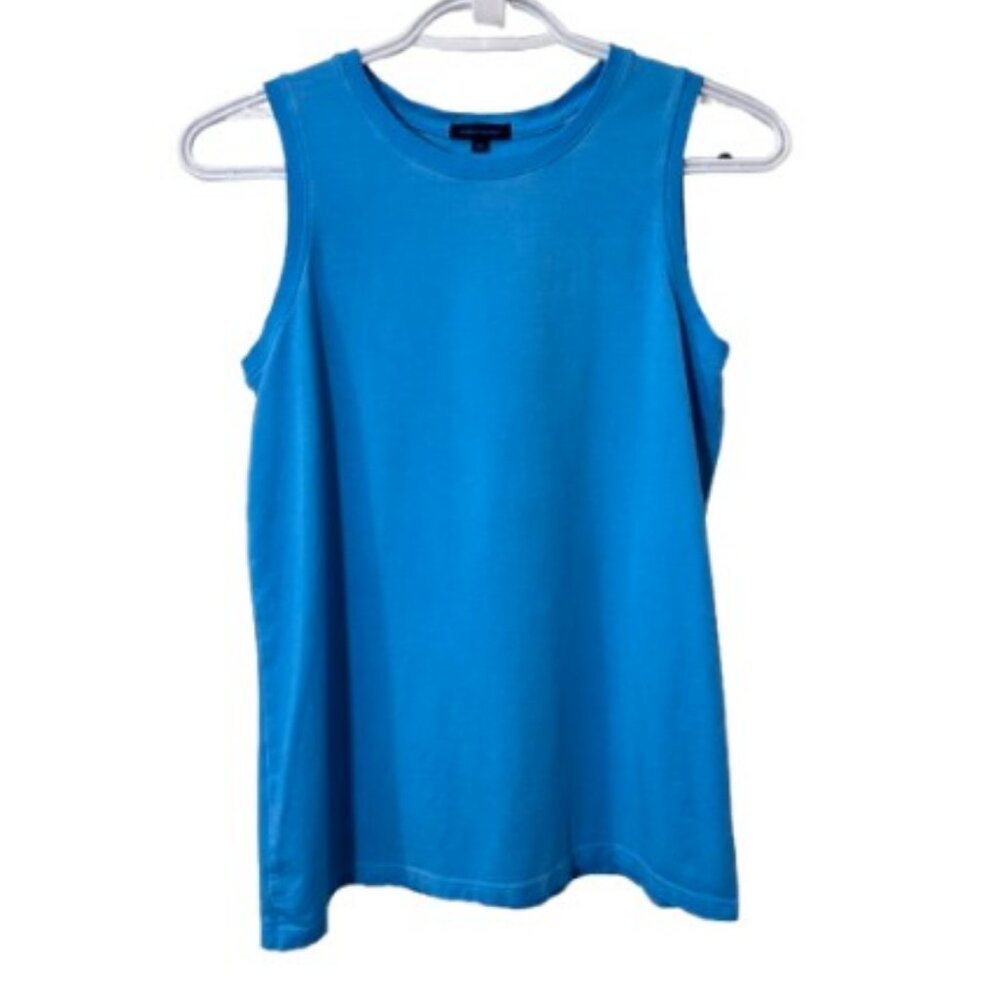 Patrick Assaraf Pima cotton tank top blue women's size XS